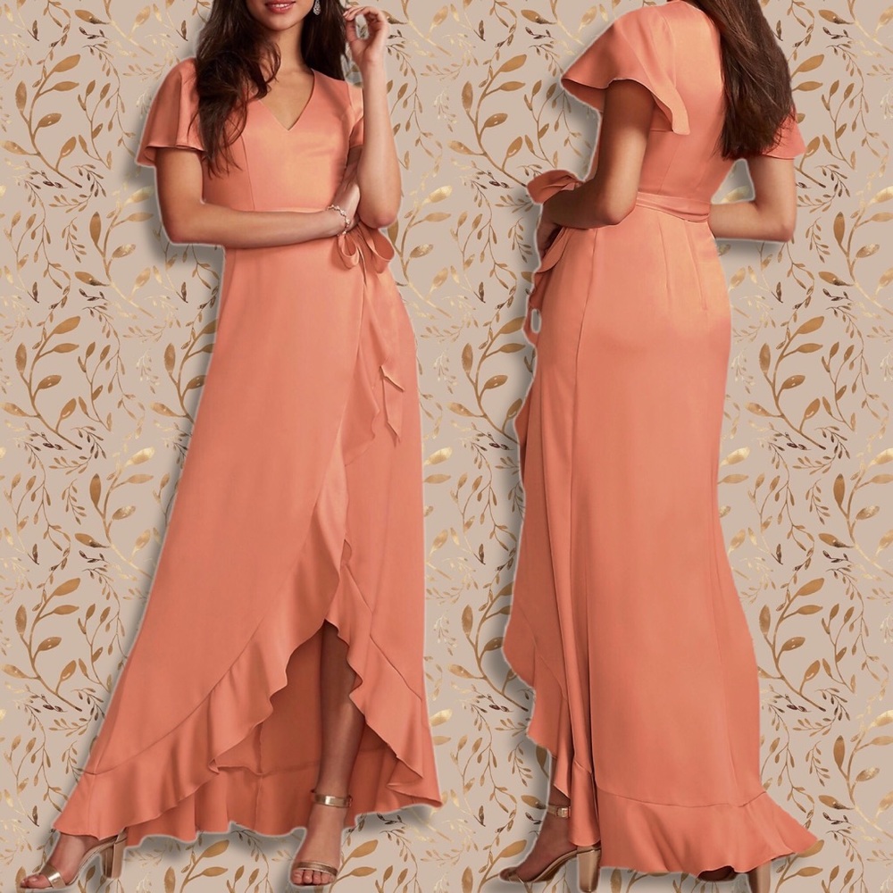 David’s Bridal Bridesmaid Dress, Desert Coral, 12